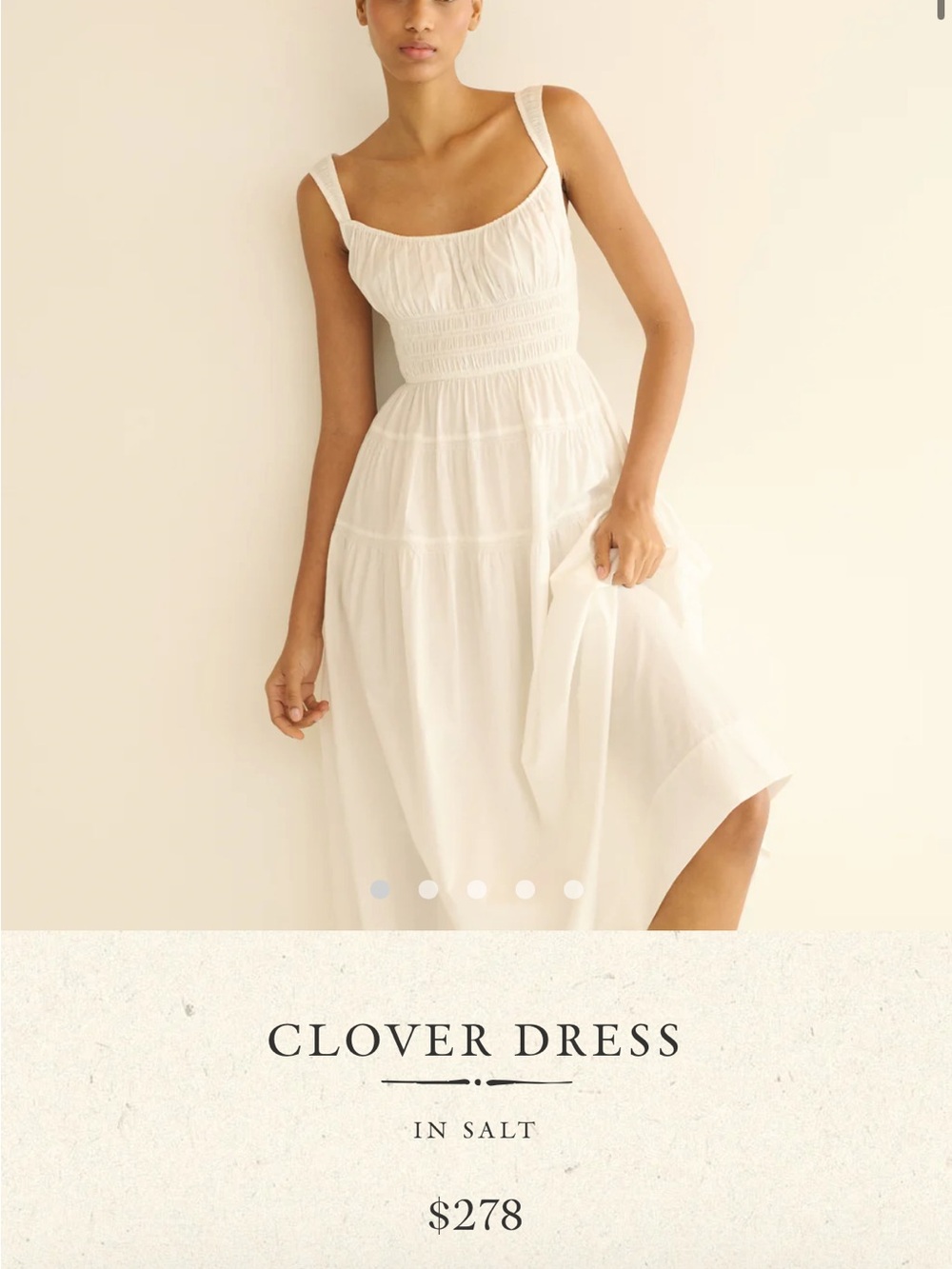 Doen Clover Dress in Salt — White Midi Sundress